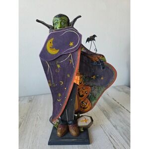 Musical wooden Dracula Halloween statue figurine unique whimsical animated sound